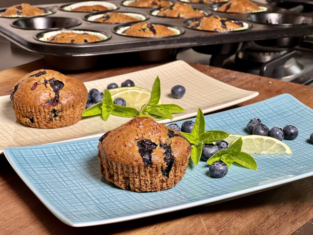 Blaubeer-Basilikum-Muffins
